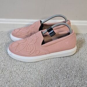 Vionic Womens Beach Espadrilles Sz 9‎ Medium Salmon Pink Fabric Casual Shoes NWT